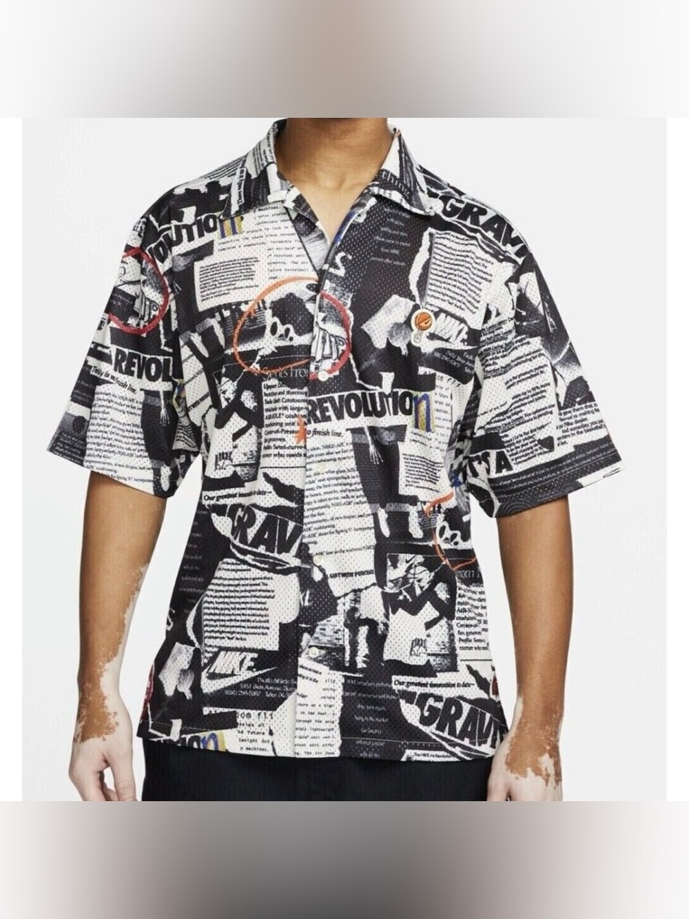 Nike Dri-Fit Mesh Resort‎ Button Up Shirt Men’s Medium Basketball NWT DZ3076-113